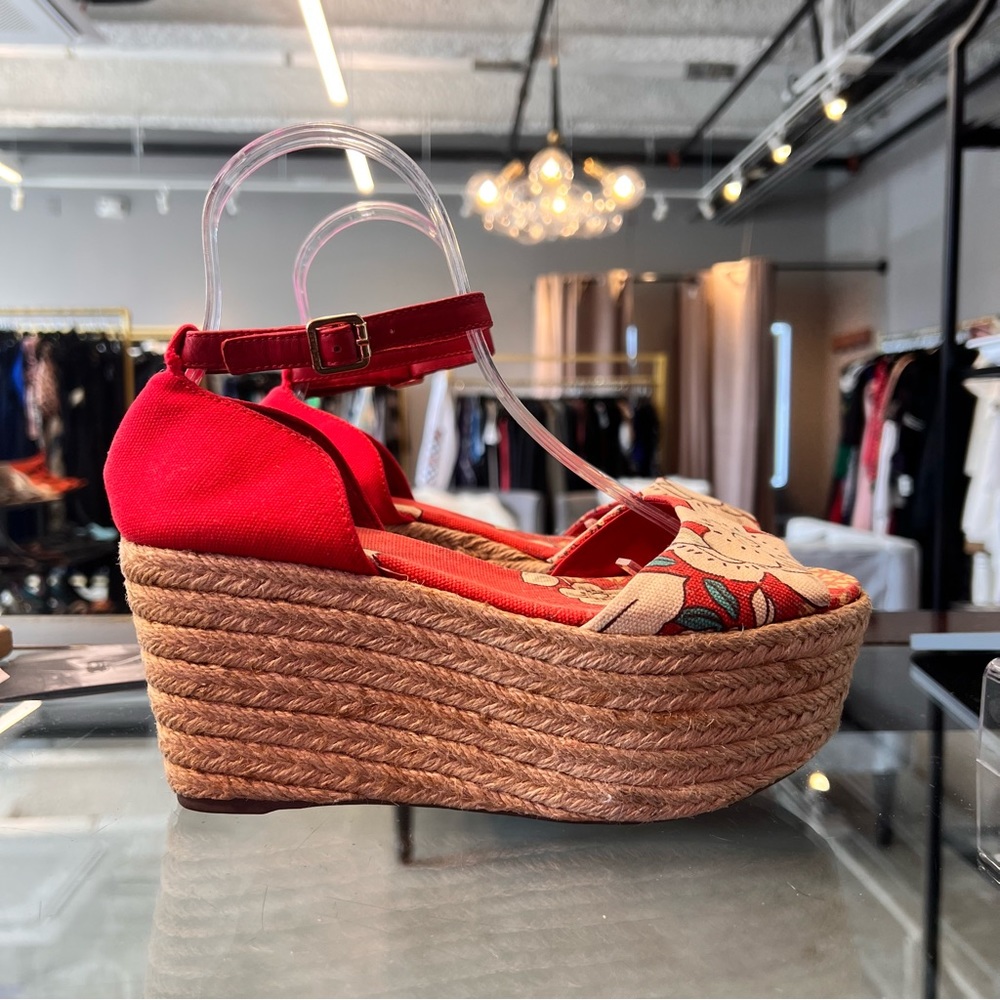 Tory Burch Sherri Floral Wedge Espadrille Platform Sandal